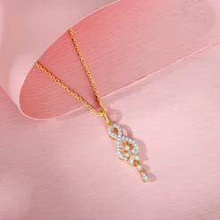 Gold Precious Infinity Lab Grown Diamond Pendant