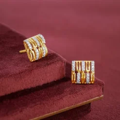 Gold Princess Lab Grown Diamond Stud Earrings