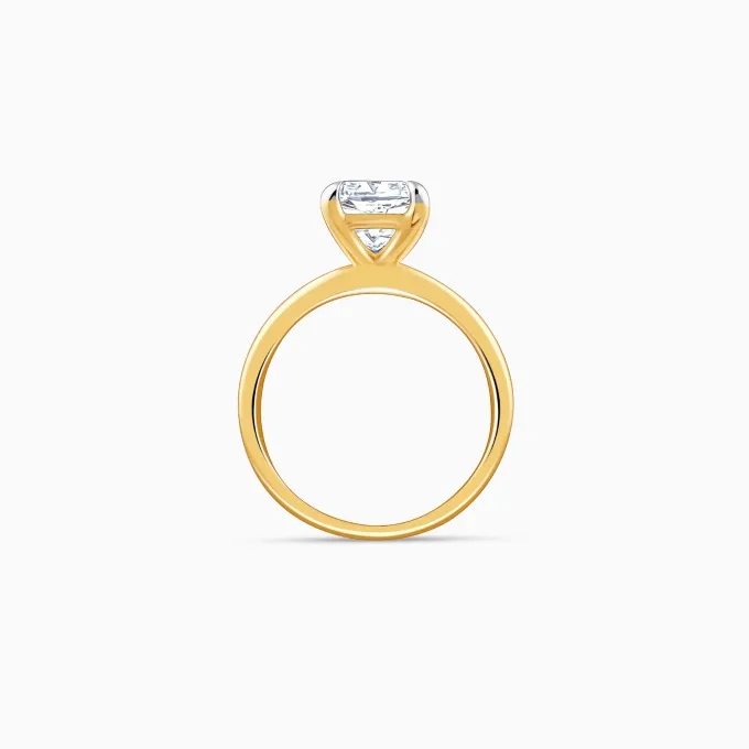 Gold Princess-cut Solitaire Lab Grown Diamond Ring