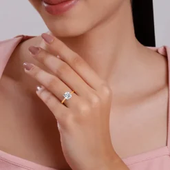 Gold Princess-cut Solitaire Lab Grown Diamond Ring