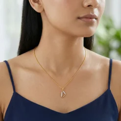 Gold Prism Muse Lab Grown Diamond Pendant