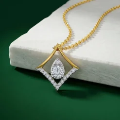 Gold Prism Poise Lab Grown Diamond Pendant