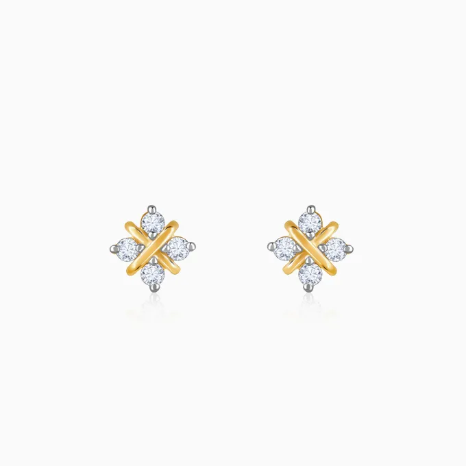 Gold Quartet Lab Grown Diamond Earrings
