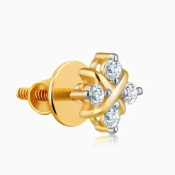 Gold Quartet Lab Grown Diamond Earrings
