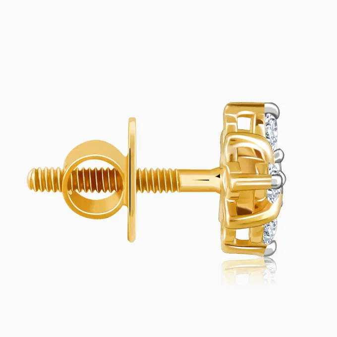 Gold Quartet Lab Grown Diamond Earrings