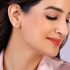 Gold Quartet Lab Grown Diamond Earrings