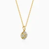 Gold Quiet Flower Lab Grown Diamond Pendant