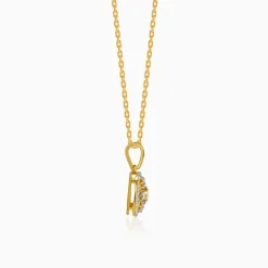 Gold Quiet Flower Lab Grown Diamond Pendant