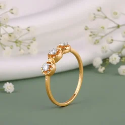 Gold Radiant Circles Lab Grown Diamond Ring