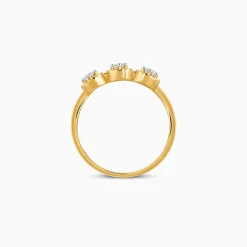 Gold Radiant Circles Lab Grown Diamond Ring