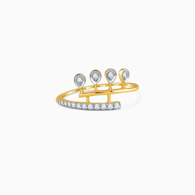Gold Radiant Drops Lab Grown Diamond Ring