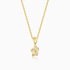 Gold Radiant Petals Lab Grown Diamond Pendant