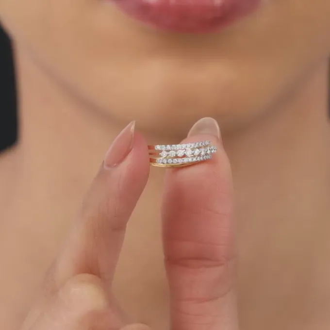 Gold Radiant Unity Diamond Ring