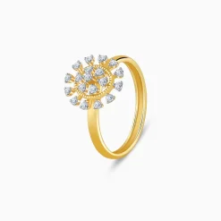 Gold Radiant Wheel Lab Grown Diamond Ring