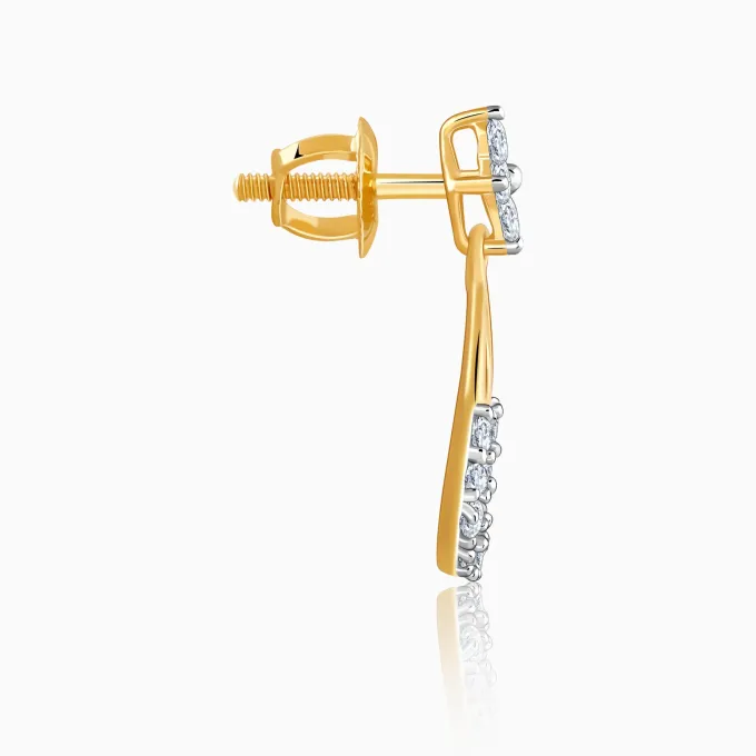 Gold Raindrop Lab Grown Diamond Earrings