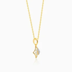 Gold Rhombus Diamond Pendant