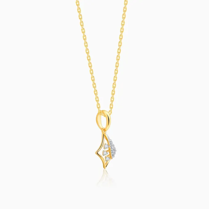 Gold Rhombus Diamond Pendant