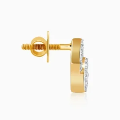 Gold Rhombus Sparkle Lab Grown Diamond Earrings