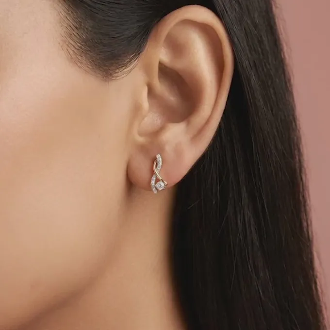 Gold Rising Style Lab Grown Diamond Earrings