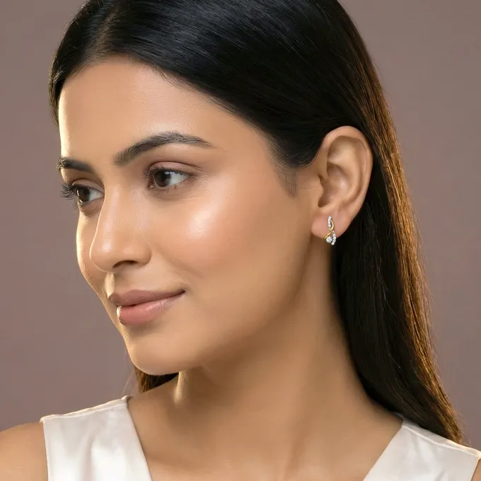 Gold Rising Style Lab Grown Diamond Earrings