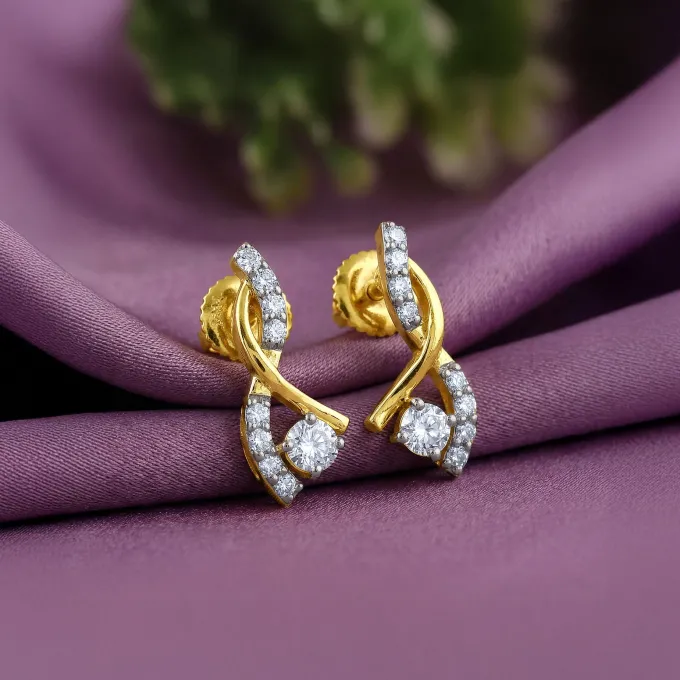Gold Rising Style Lab Grown Diamond Earrings