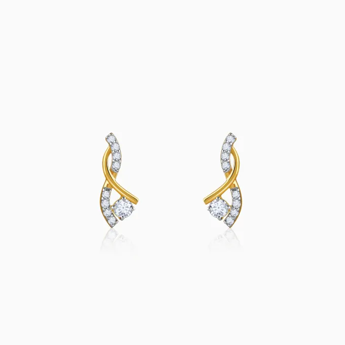 Gold Rising Style Lab Grown Diamond Earrings