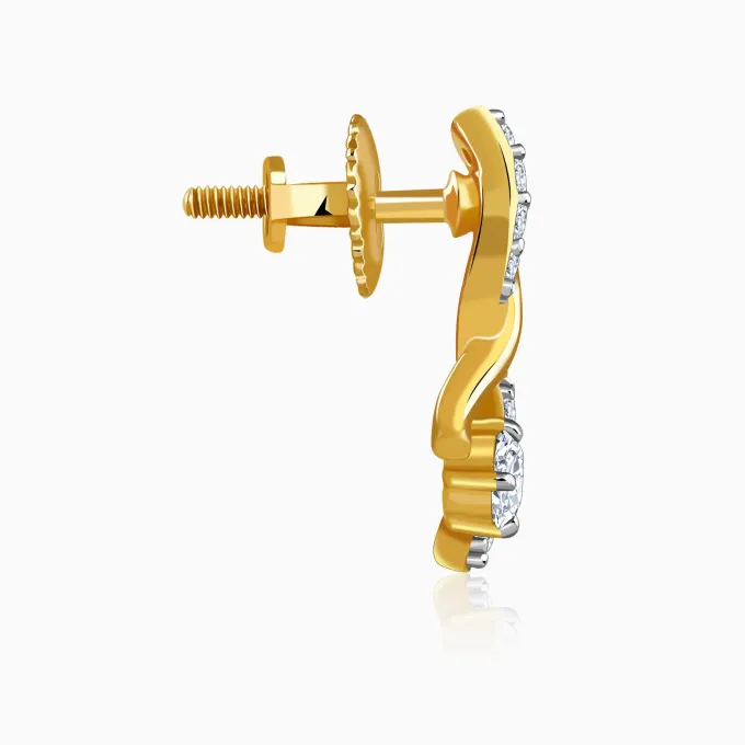 Gold Rising Style Lab Grown Diamond Earrings