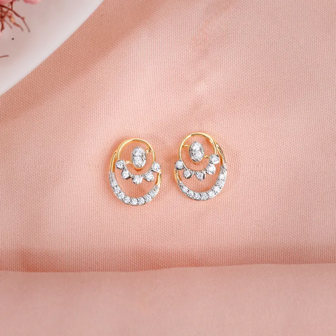Gold Rosalie Lab Grown Diamond Stud Earrings