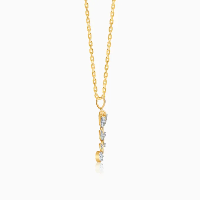 Gold Rose Reverie Lab Grown Diamond Pendant