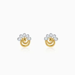 Gold Serenity Floral Lab Grown Diamond Earrings