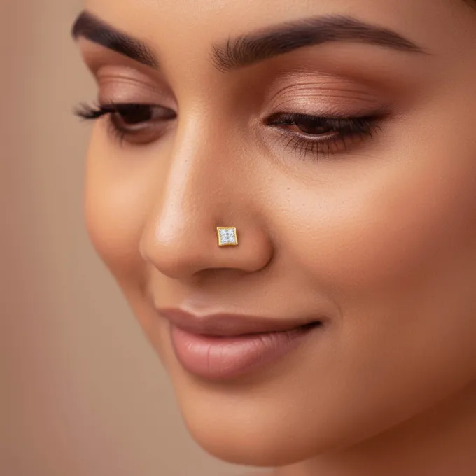 Gold Sharp Shine Lab Grown Diamond Nosepin