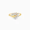 Gold Shimmery Petals Diamond Ring