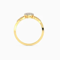 Gold Shining Cluster Diamond Ring