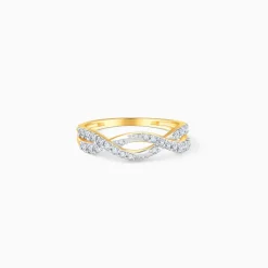 Gold Shining Twist Lab Grown Diamond Ring