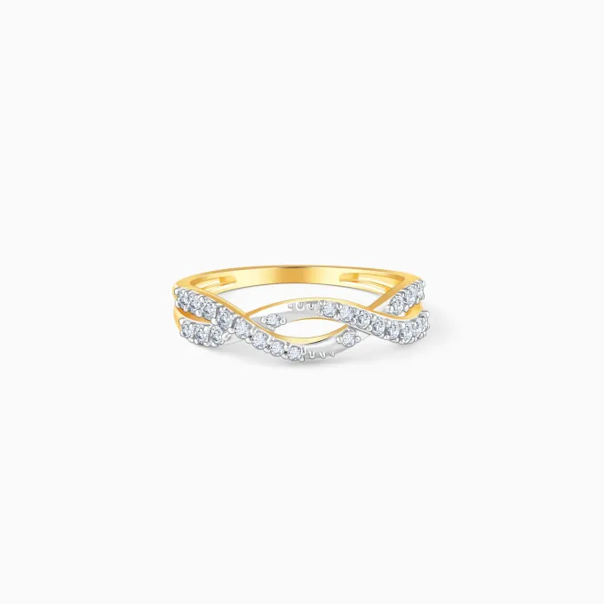 Gold Shining Twist Lab Grown Diamond Ring