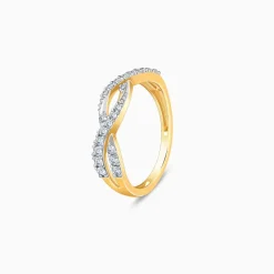 Gold Shining Twist Lab Grown Diamond Ring