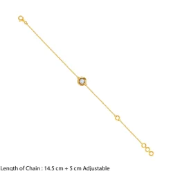 Gold Shinny Circle Lab Grown Diamond Bracelet
