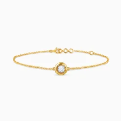 Gold Shinny Circle Lab Grown Diamond Bracelet