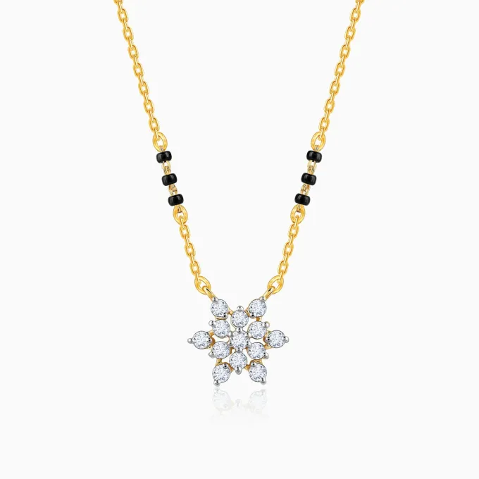 Gold Shubh Lagn Lab Grown Diamond Mangalsutra