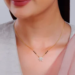 Gold Shubh Lagn Lab Grown Diamond Mangalsutra