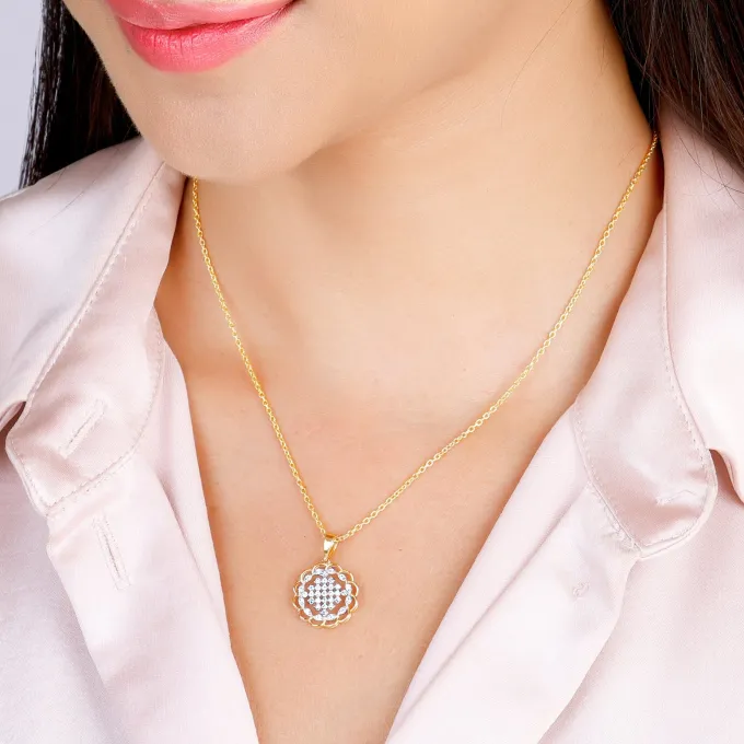 Gold Simple Rendezvous Diamond Pendant