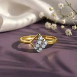 Gold Slant Theory Lab Grown Diamond Ring (Size 12)
