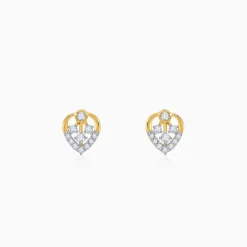 Gold Sleek Leaf Lab Grown Diamond Studs