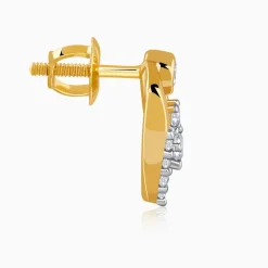 Gold Sleek Leaf Lab Grown Diamond Studs