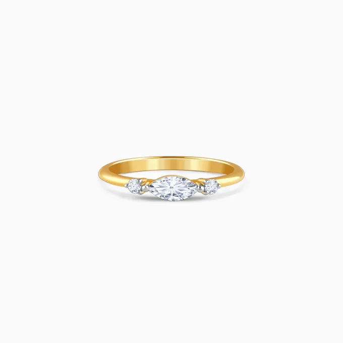 Gold Solara Oval Lab Grown Diamond Ring