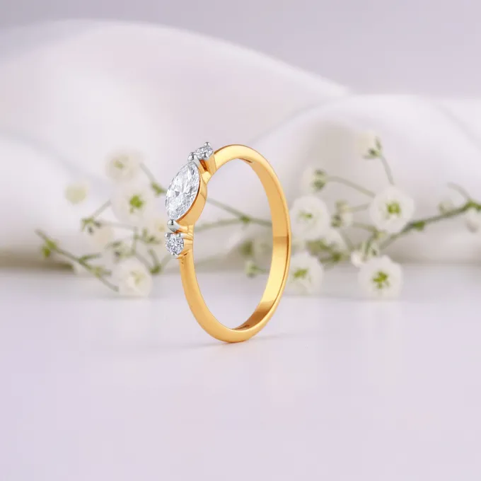 Gold Solara Oval Lab Grown Diamond Ring