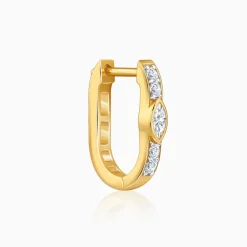 Gold Solaris Spark Lab Grown Diamond Hoop Earrings