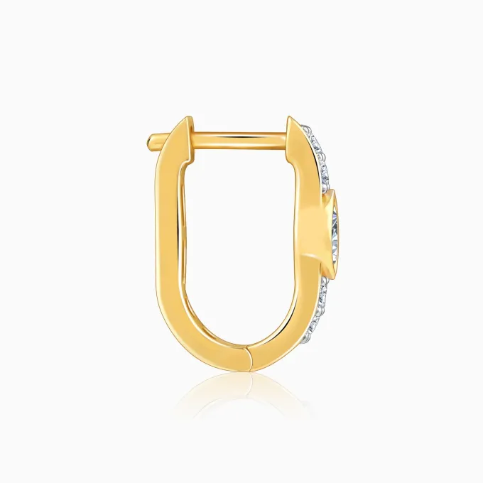 Gold Solaris Spark Lab Grown Diamond Hoop Earrings
