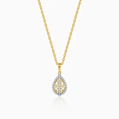 Gold Solene Tear Lab Grown Diamond Pendant