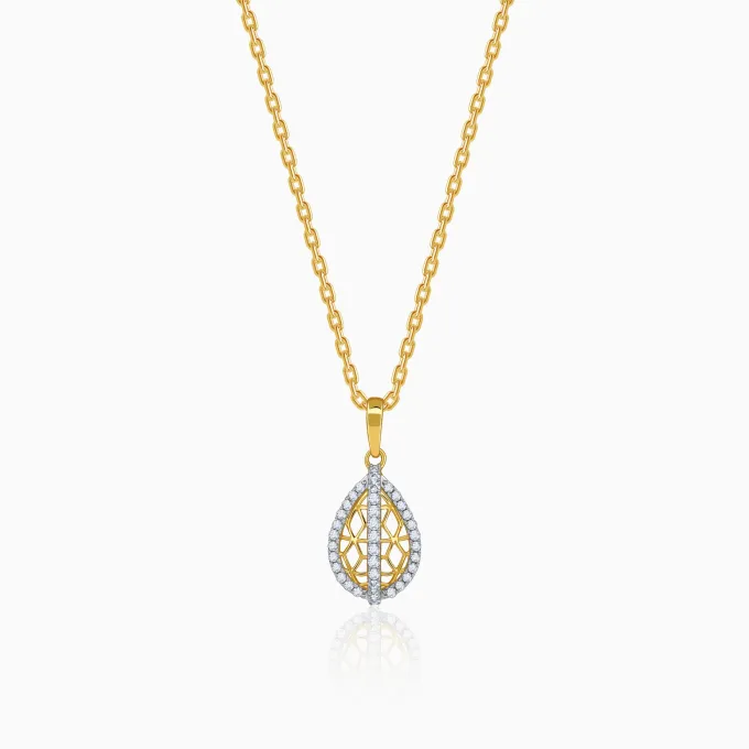 Gold Solene Tear Lab Grown Diamond Pendant